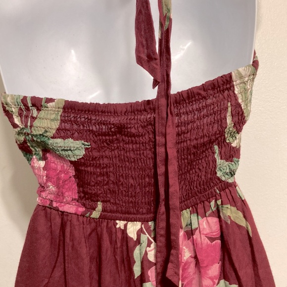 BAND OF GYPSIES Walk Through Maxi Dress Shorts Romper Floral Burgundy Womens XS - Picture 15 of 15